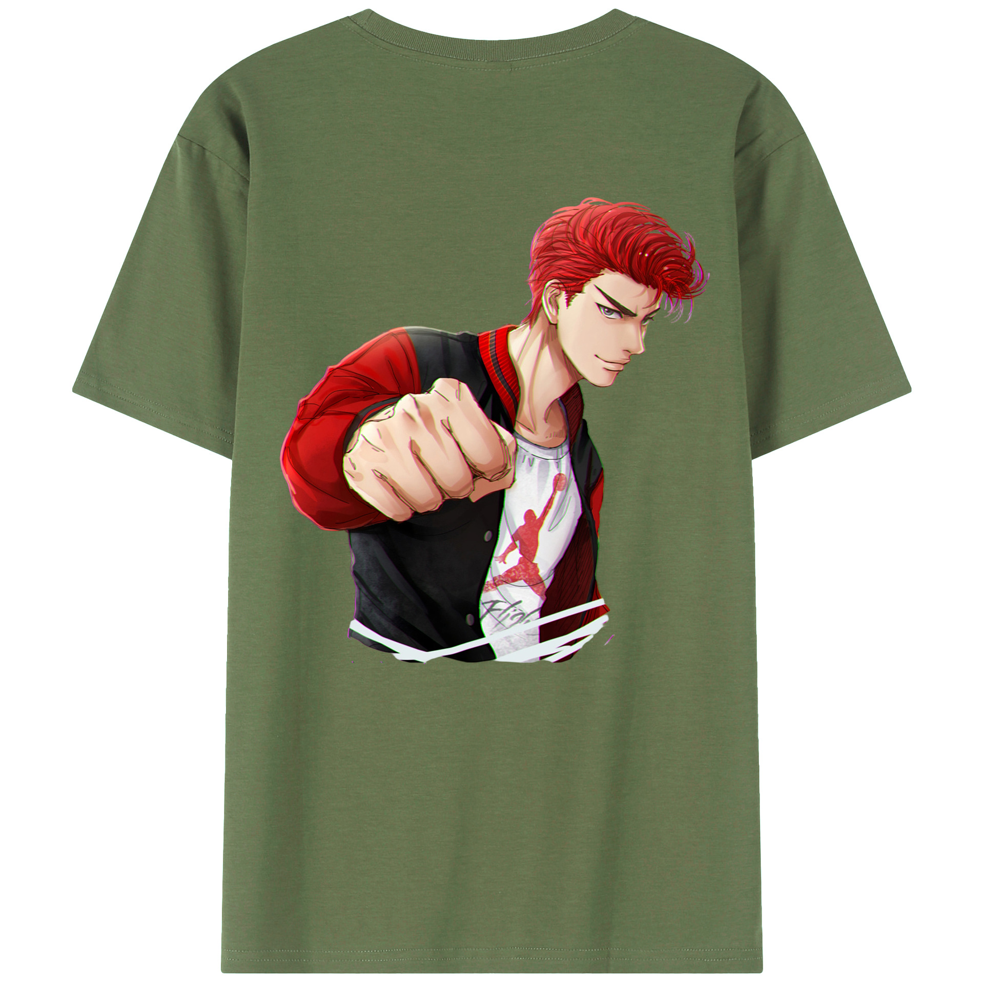 （画像用） SLAM DUNK／スラムダンク 綿100％ メンズ半袖Tシャツ（バックプリント） 通気性